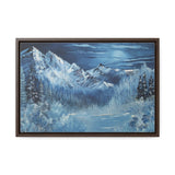 Midnight Peaks: Moonlit Mountain Landscape Canvas Print