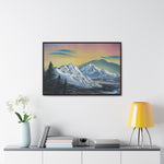 Twilight Peaks: Snow-Capped Mountains at Dusk Canvas Print