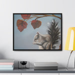 Autumn Gathering: Squirrel and Leaves Wildlife Canvas Print