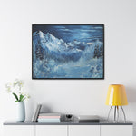 Midnight Peaks: Moonlit Mountain Landscape Canvas Print