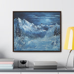 Midnight Peaks: Moonlit Mountain Landscape Canvas Print