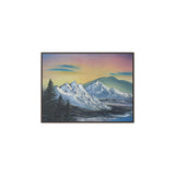 Twilight Peaks: Snow-Capped Mountains at Dusk Canvas Print