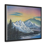 Twilight Peaks: Snow-Capped Mountains at Dusk Canvas Print