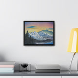 Twilight Peaks: Snow-Capped Mountains at Dusk Canvas Print