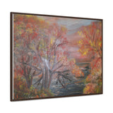 Autumn Serenity: Riverside Landscape Canvas Print