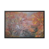 Autumn Serenity: Riverside Landscape Canvas Print