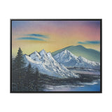 Twilight Peaks: Snow-Capped Mountains at Dusk Canvas Print