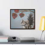 Autumn Gathering: Squirrel and Leaves Wildlife Canvas Print