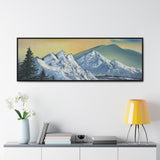 Twilight Peaks: Snow-Capped Mountains at Dusk Canvas Print