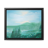 Morning Meadows: Tranquil Hillside Landscape Canvas Print