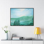 Morning Meadows: Tranquil Hillside Landscape Canvas Print