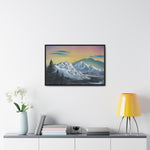 Twilight Peaks: Snow-Capped Mountains at Dusk Canvas Print