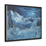 Midnight Peaks: Moonlit Mountain Landscape Canvas Print