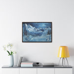 Midnight Peaks: Moonlit Mountain Landscape Canvas Print