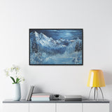 Midnight Peaks: Moonlit Mountain Landscape Canvas Print