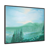 Morning Meadows: Tranquil Hillside Landscape Canvas Print