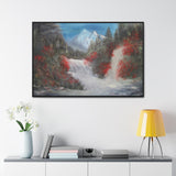 Canvas Wall Art - Tranquil Waterfall Landscape Painting