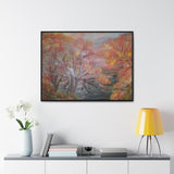 Autumn Serenity: Riverside Landscape Canvas Print