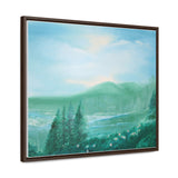 Morning Meadows: Tranquil Hillside Landscape Canvas Print