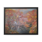 Autumn Serenity: Riverside Landscape Canvas Print