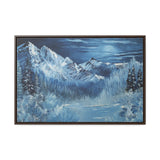 Midnight Peaks: Moonlit Mountain Landscape Canvas Print