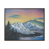 Twilight Peaks: Snow-Capped Mountains at Dusk Canvas Print