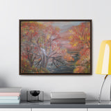 Autumn Serenity: Riverside Landscape Canvas Print