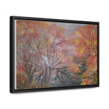 Autumn Serenity: Riverside Landscape Canvas Print