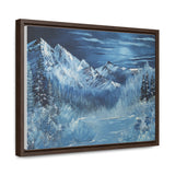 Midnight Peaks: Moonlit Mountain Landscape Canvas Print