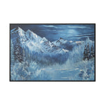 Midnight Peaks: Moonlit Mountain Landscape Canvas Print