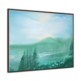 Morning Meadows: Tranquil Hillside Landscape Canvas Print