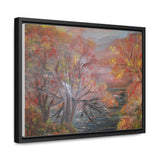 Autumn Serenity: Riverside Landscape Canvas Print