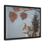 Autumn Gathering: Squirrel and Leaves Wildlife Canvas Print